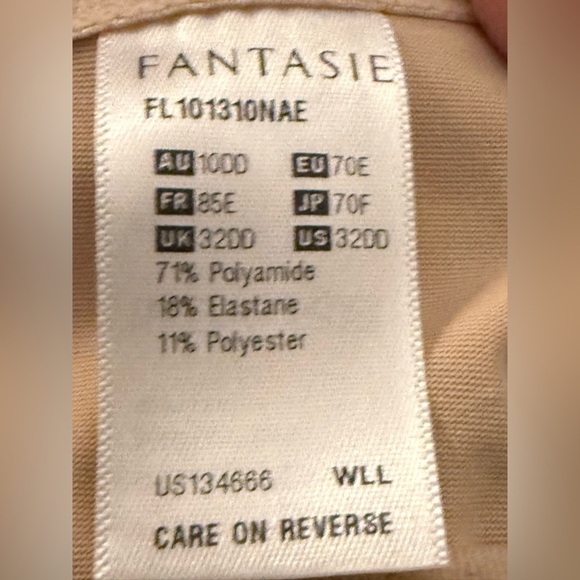 FANTASIE REBECCA ESSENTIALS UNDERWIRE MOULDED SPACER BRA NATURAL BEIGE 32DD - Picture 4 of 6